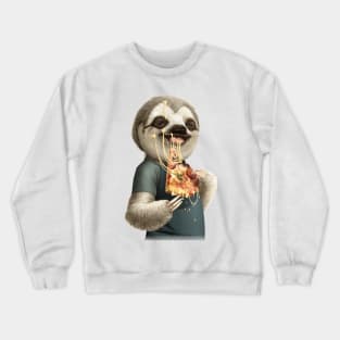 SLOTH EATING PIZZA Crewneck Sweatshirt